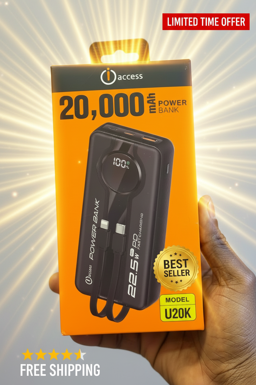 iAccess 20000mAh 22.5W Fast Charging Power Bank