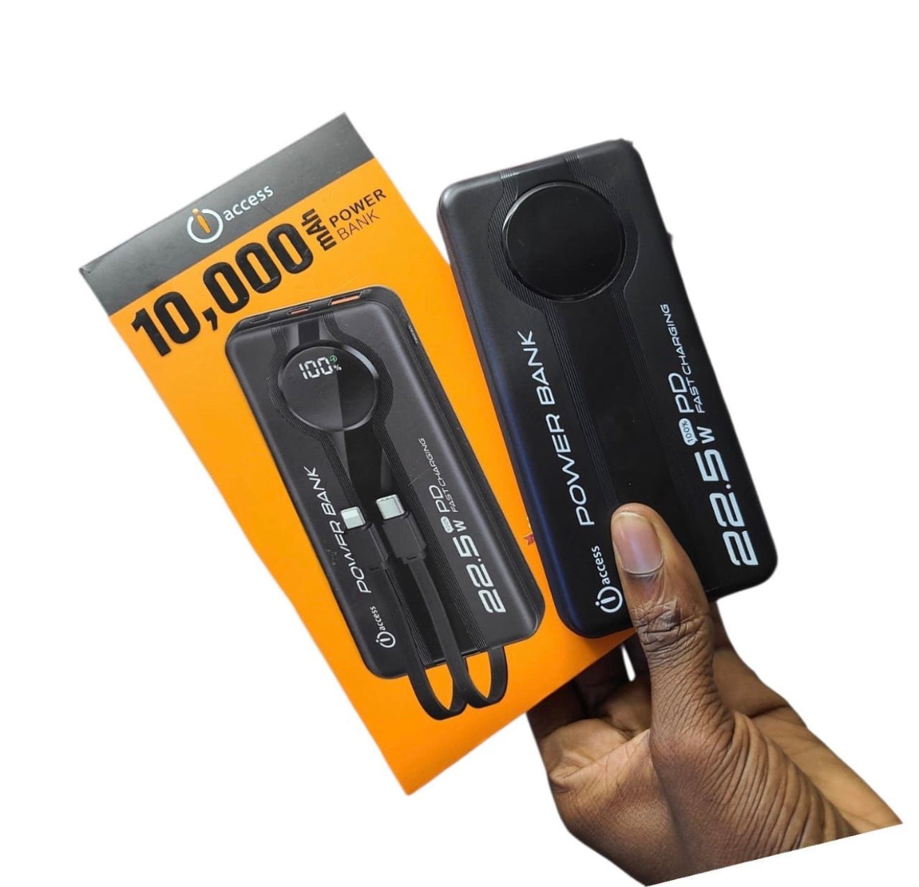 Access 10,000mAh Power Bank | 22.5W Fast Charging | Built‑in Cables