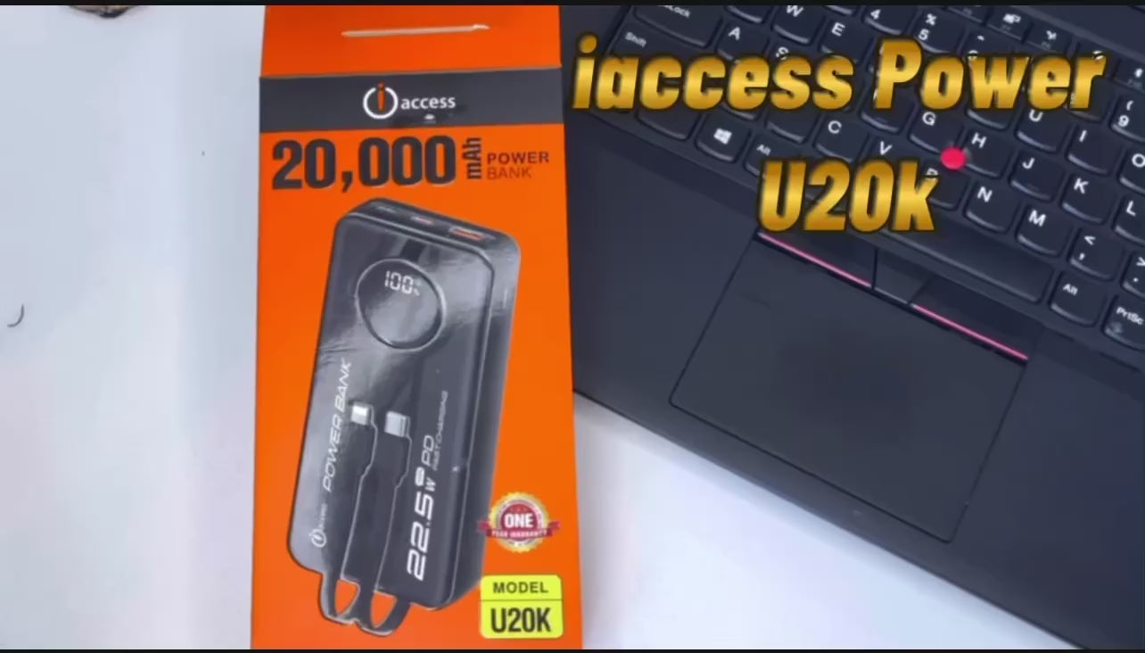 iAccess 20000mAh 22.5W Fast Charging Power Bank